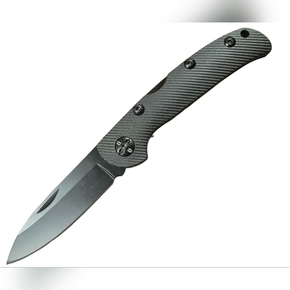 420 Steel Other - 420 Steel // Black Lockback Folding Knife